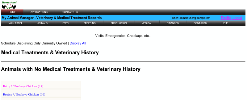 SCREEN SHOT help-medical veterinary screen